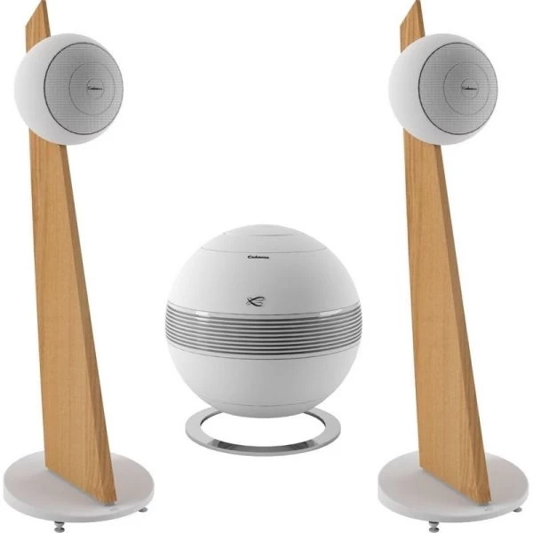 PEARL SUB + 2 BALTIC 5 ON STAND WHITE / OAK