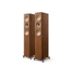 KEF R5 META - Walnuss -3C Shop r5 meta walnut without grille on perspective front in pair 182453 500x800