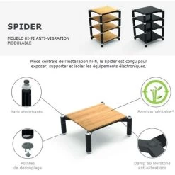 Norstone SPIDER Basishalterung Für Hi-Fi Bambusholz -3C Shop spiderbasebam 2 169754 871x862