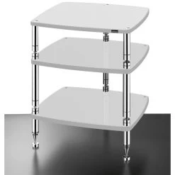Solidsteel HS-3 - TV-Möbel Mit 3 Tablaren Weiss Glänzend